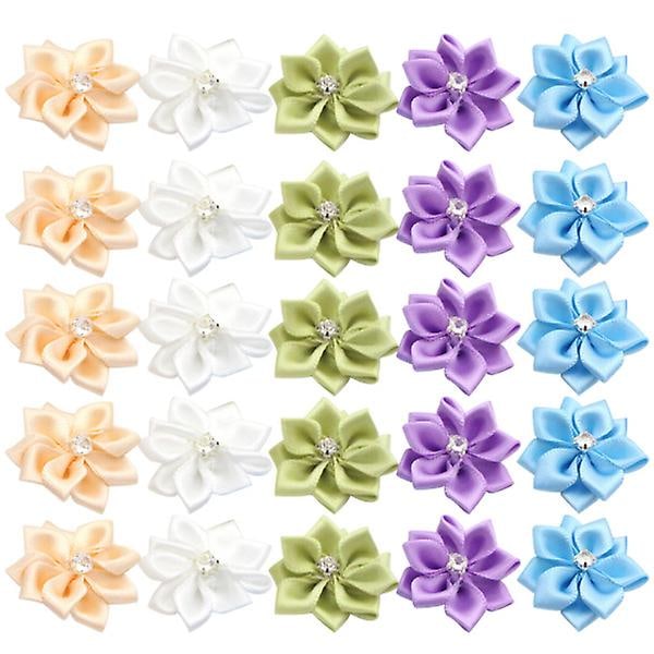 200 st DIY Hårblommor Handgjorda Blomdekorationer Multifunktionella Hårcharm Blommor Klädtillbehör