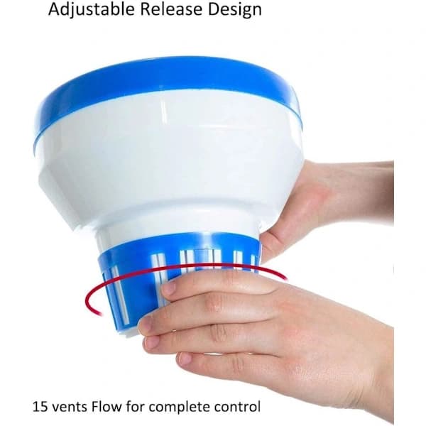 19 cm Klorflåde, Klordispenser - Justerbar Klordispenser til Pool & Spa (Indendørs & Udendørs)