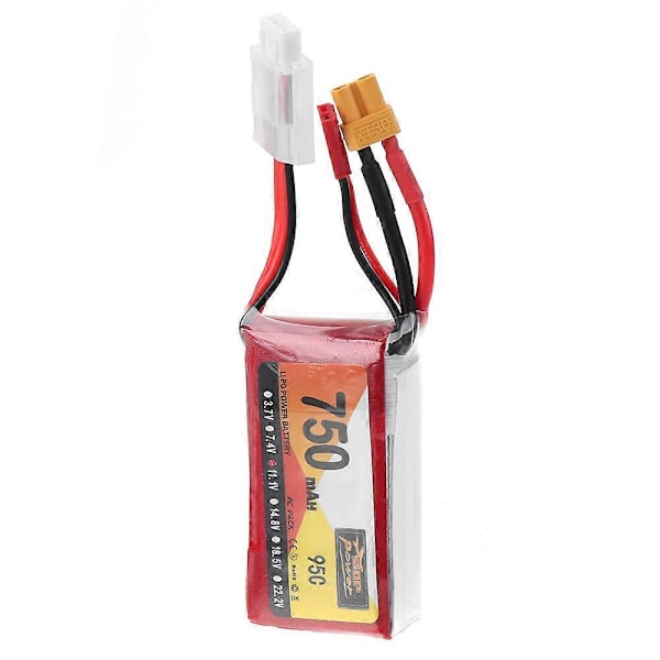 ZOP POWER 11.1V 750mAh 95C 3S LiPo Batteri XT30 Stik til RC Drone