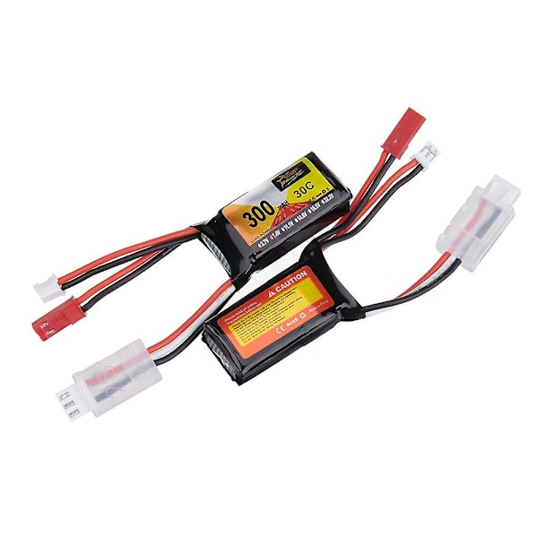 2st ZOP Power 7.4V 300mAh 30C 2S LiPo Batteri PH2.0 Kontakt för RC Drönare