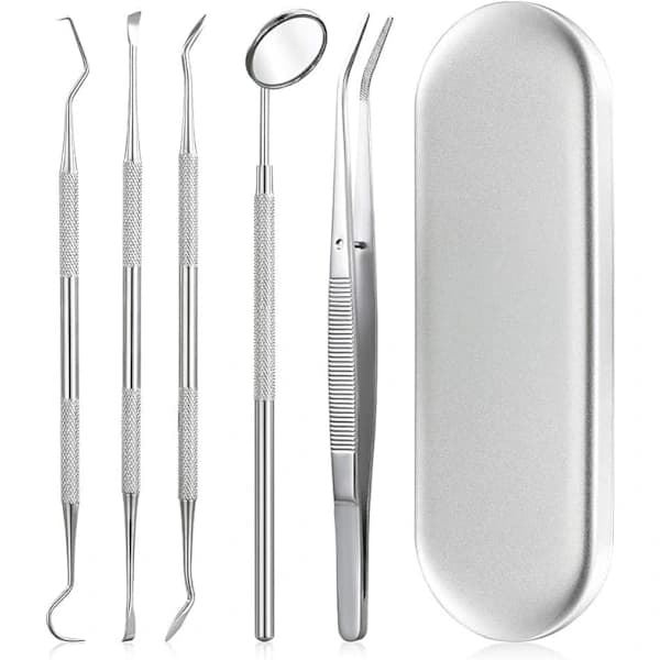 Munhygienkit - 5 delar rostfritt stål Silver