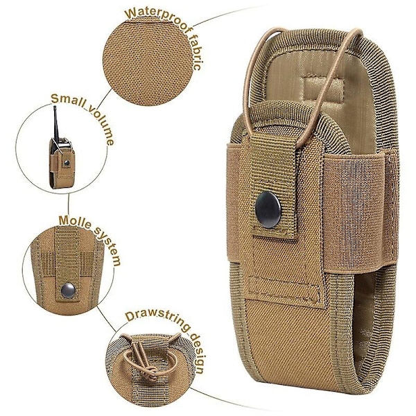 1000d Taktisk Molle Radio Walkie Talkie Väska Midjeväska Hållare Ficka Bärbar Intercom Holster Bärväska För Jakt Camping cp
