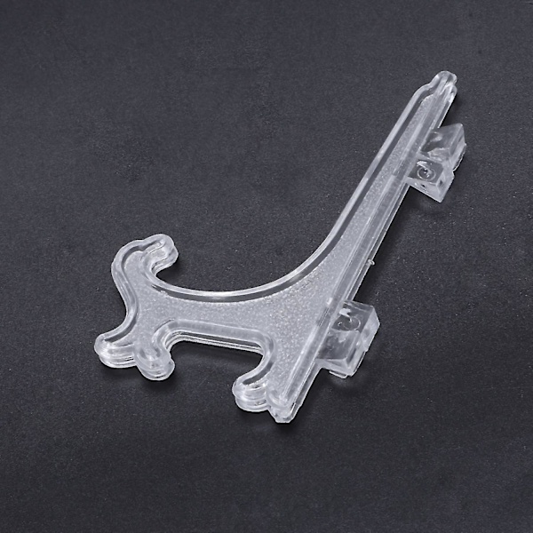 12 stk. 3 tommer Plastik Staffeli eller Tallerkenholdere Display Middagstallerken (gennemsigtig)