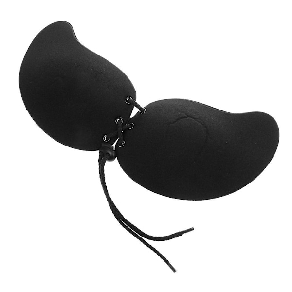 Silikonlim-stick Push Up Strapless Usynlig Ryggløs BH C Svart