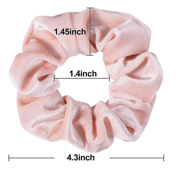 Blush Tema Hårstrikk - Fløyels Elastikker, 12 Blush TR134
