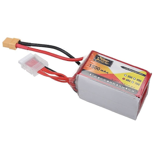 ZOP POWER 22.2V 1500mAh 45C 6S LiPo Batteri XT60 Stik til RC Drone