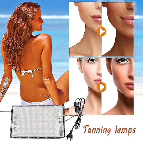 Solarium for innendørs bruk, Tanning Light, Bærbar Tanning Light, 45w, 196 LEDer, Komplette blå tanninglamper for ansikt og kropp, Kropp og ansikt Tanning YKS