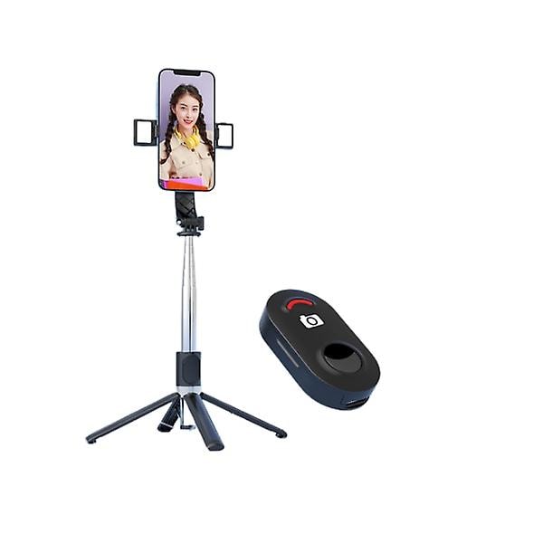 Säädettävä Selfie-tikku / Tripod LED-valoilla 140 cm Musta Musta