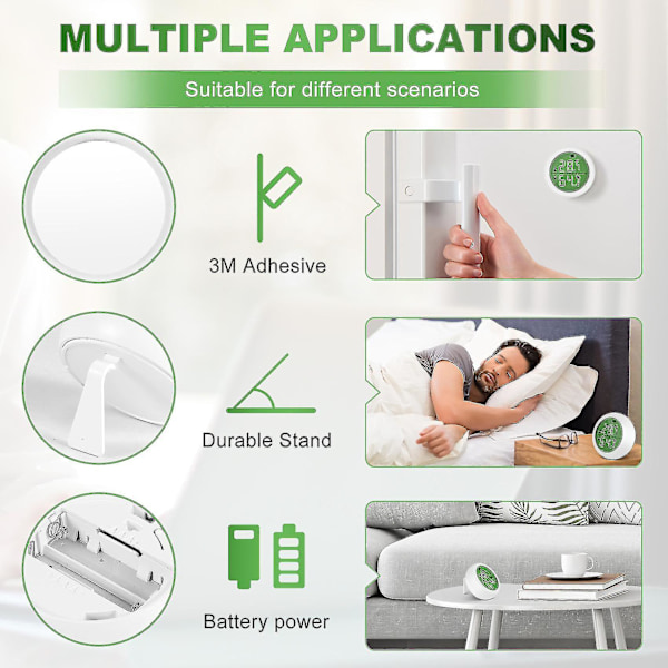 Zigbee 3.0 Trådlös Temperatursensor och Smart Hem-App för Temperatur- och Luftfuktighetskontroll