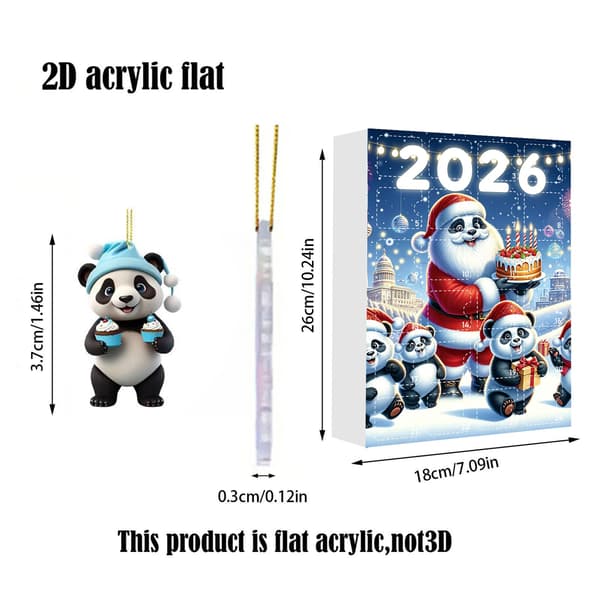 2026 Julekalender Blind Box: Nyttårs Panda Sjarm Blind Box - Julekalender