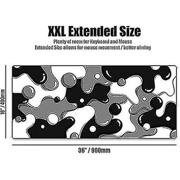 Kraken Keyboards Xxl Utvidet Gaming Musematte Tykk Skrivebordsmatte (Stealth)