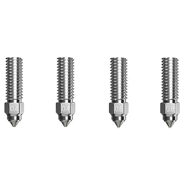 4 stk Høyflytende Dysesett, Dyser for utskrift for PLA/ABS/PETG/TPU/PP/PC, etc. Tilgjengelig for K1, K1 Max 3D-skrivere