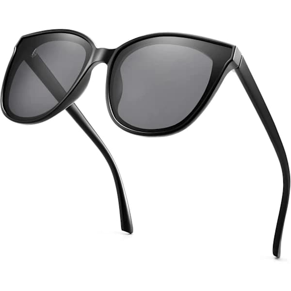 Aurinkolasit - Kiiltävän mustat kehykset harmaat linssit