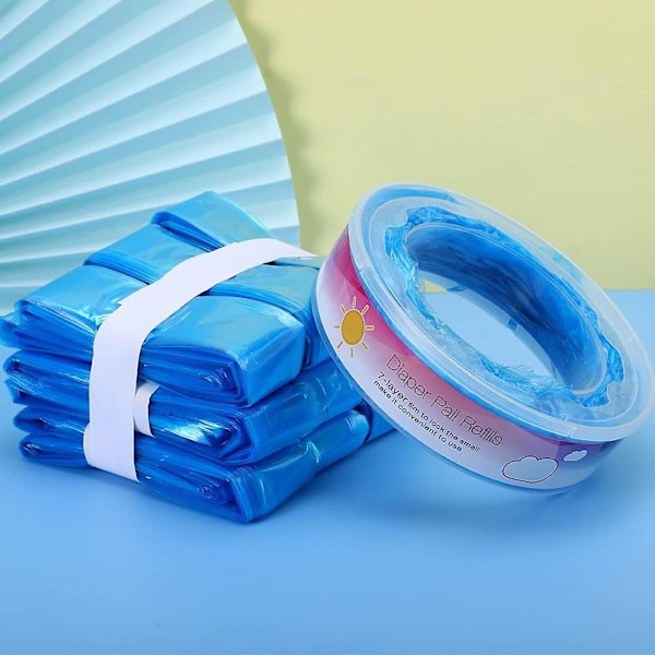 8 stk søppelposer Baby Breeze Bleiebøtte Etterfyllingsposer Luktdempende PE-materiale Stor kapasitet Bleiebøtte Søppelposer Kaesi