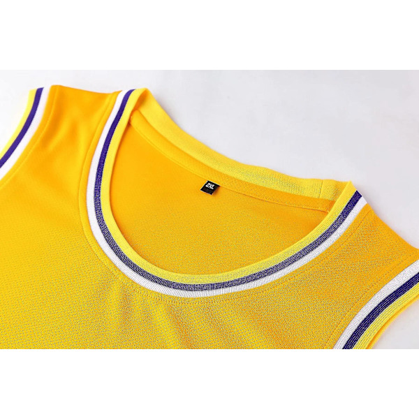 Basketbolltröja för män, 23 Lakers tröjor, fashion basketbolltröja, present till basketfans, gul xxxxl