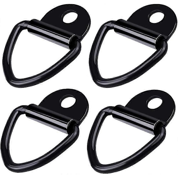 4 stk. Surrings, D-Montering Surrings Henger, Heavy Duty Rustfritt Stål Surringskrok, For Lastebiler Henger Lastebil Tau Oppbevaring Svart
