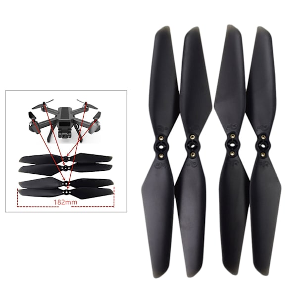 4 stk Hurtigudløsende Foldbare Propeller til D15 Mjx B20 Bugs 20 Sort