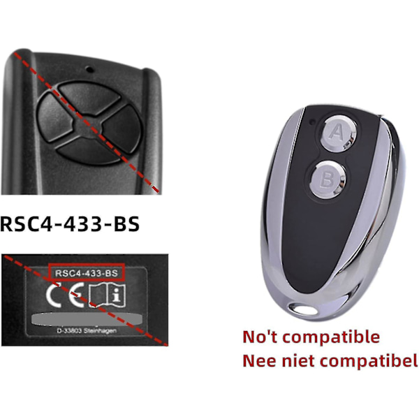 433,92 MHz Kaukosäädin Yhteensopiva Ecostar RSC 2 / RSE 2 / RSZ 1 Lähettimen Kanssa Paras Mahdollinen
