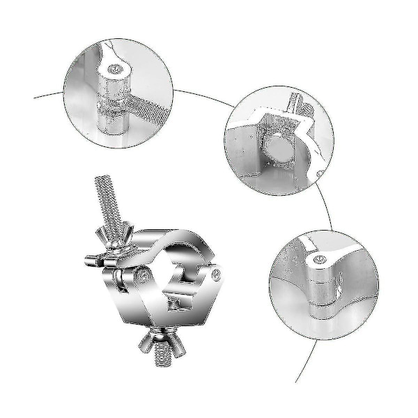 4-pack Scenbelysningsfästen i Aluminium, för Rör/Rör med Yttre Diameter 28mm-36mm för Parljus