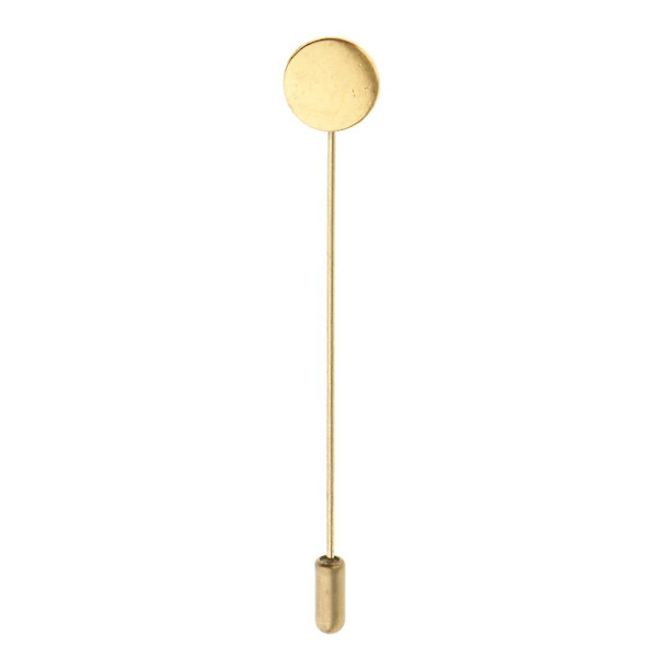 3x10 Stycken Tomma Baser 1.2cm Revärsstift Nål Hatt Sjal Brosch DIY Hantverk Guld