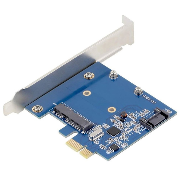 Skrivebord PCIe X1 til MSATA SSD SATA3.0 Combo Utvidelseskort PCI Express Kontroller Mini SATA SSD Adapter