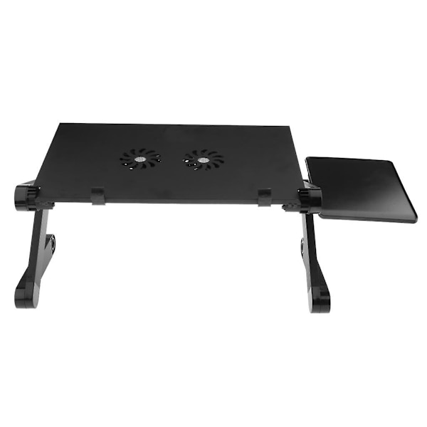 Laptop Lazy Table Desk Stand Sofa Bed Bakke Stativ Sort Med Køleventilator
