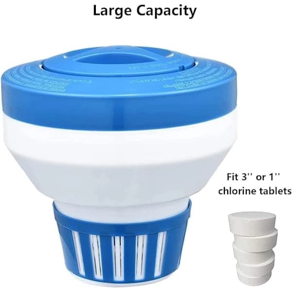 19 cm Klorflåde, Klordispenser - Justerbar Klordispenser til Pool & Spa (Indendørs & Udendørs)