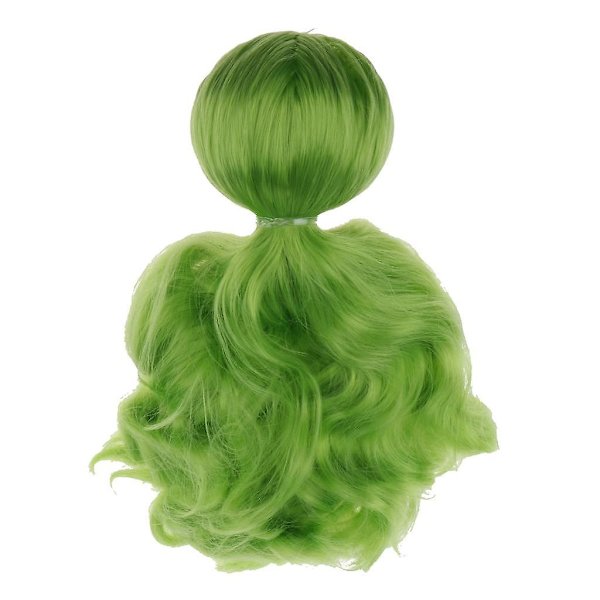 Syntetiskt Långt Vågig Hårperuk Med Hatt, Grön Elf Peruk För Blythe 1/6 Bjd Dockor