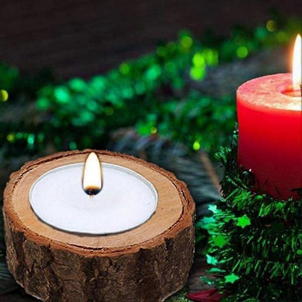 24 st Trä Ljusstake, Votiv Tealight Hållare För Bröllop Fest För Bord, Födelsedag Jul Pa