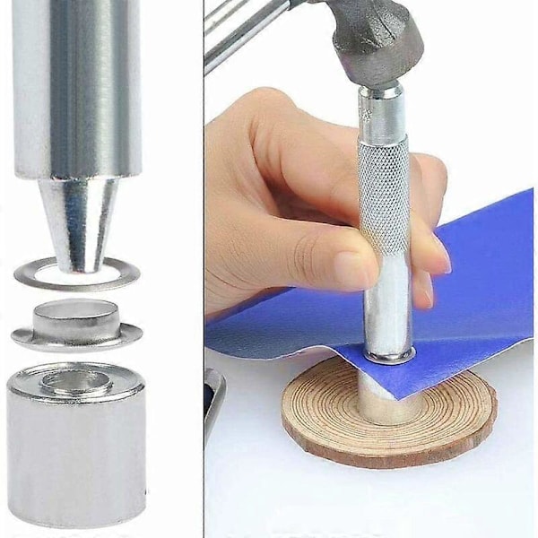100 st Set Öglor 14mm Grommet Kit Öglor Verktyg Metall Grommet Ögla Kit med Ögla Verktyg för Canvas Tarp Tält Reparation Silver