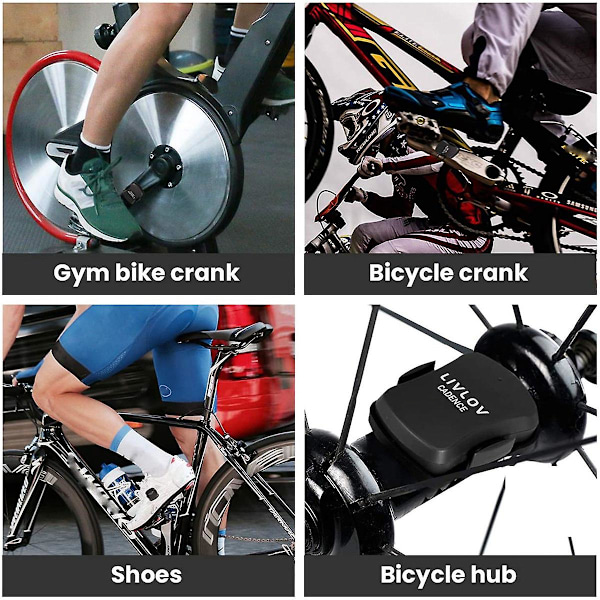 V4 Cykelrytmesensor, Bluetooth/ANT+ Cykelrytmesensor IP67 Vandtæt til Elite Cykelcomputer