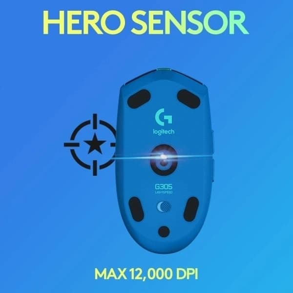 Logitech G305 LIGHTSPEED Trådlös Gamingmus, HERO 12K Sensor, 12 000 DPI, Lättvikt, 6 Programmerbara Knappar, 250 Timmar Batteritid
