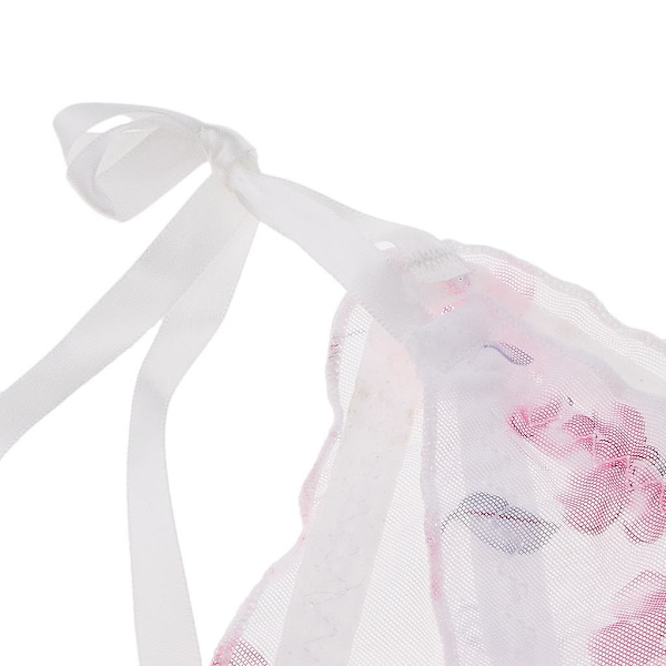 Dames Bandage Sheer Gaze Blomster G-streng Trusser Underbukser Hvid