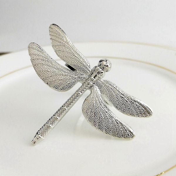 18 stk. Dragonfly Servietringe Guld DIY Hotel Bryllup Banket Bordvisning Metal Servietspænde Christ