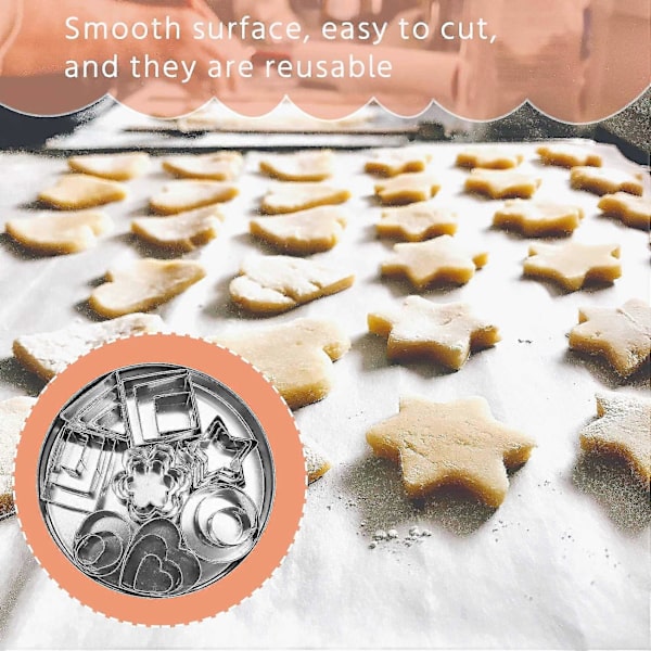 Kageudstikker i Rustfrit Stål 24 stk. Kageudstikker med Æske DIY Mini Kageudstikker med Hjerte