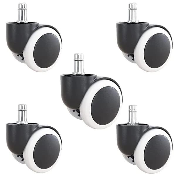 5 kpl toimistotuolin pyöriä - 11 mm musta musta musta