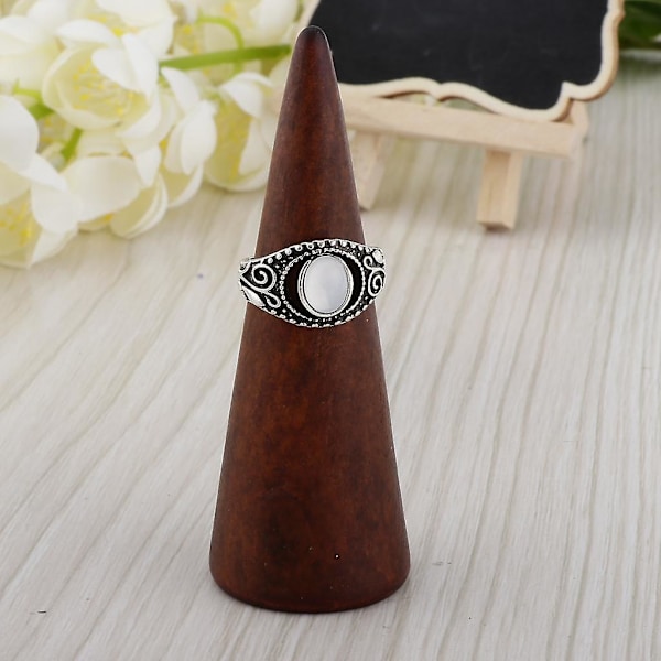 Træ Kegleformet Ring Armbånd Smykke Display Stativ Holder Display L-8mm