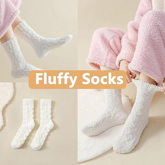 4-pak fleece strømper til kvinder, varme og behagelige, perfekte til vinter derhjemme