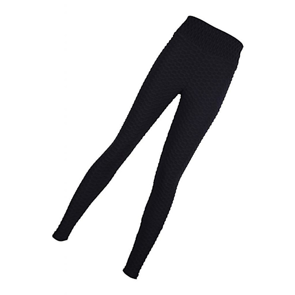 Yogabyxor för kvinnor, hög midja, magkontroll, rumplyft, svarta, XL
