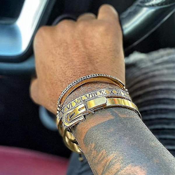 Armbånd Royal Classic Rustfrit Stål Bangle Cuff Armbånd Guld Sæt
