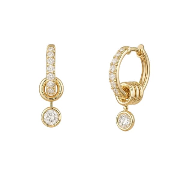 Stilfulde 14k guldbelagte øreringe til kvinder, elegante øreringe sat med cubic zirconia