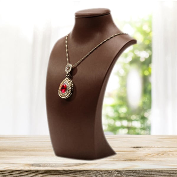 Halsbandspendant Display Bust Smycken Mannequin Stativ Hållare Rack Guld 12.5x23cm