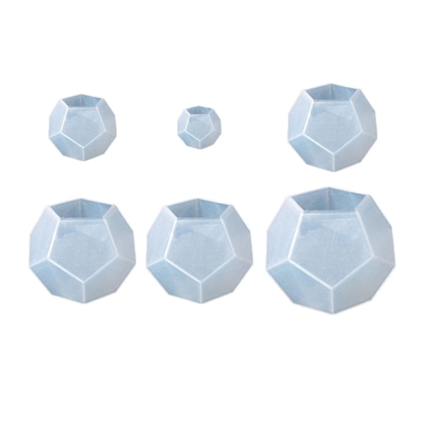 6 Pieces Silicone Faceted Sphere Mold For Epoxy Resin Casting Candle Wax