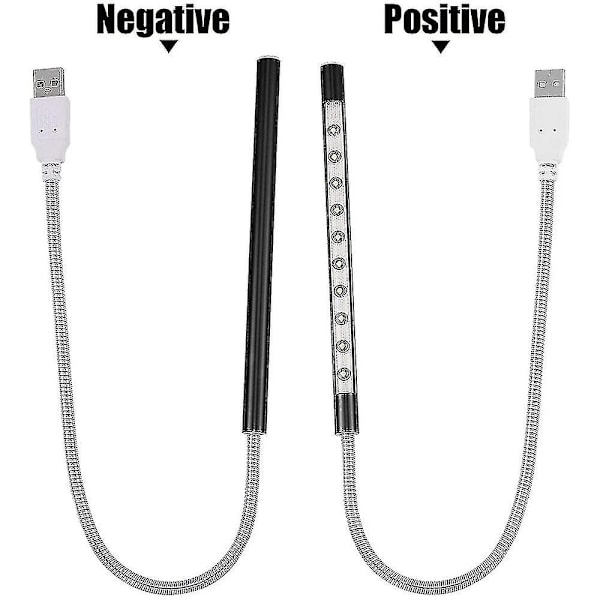 Led Usb Lys Natlampe Lys Til Laptop Tastatur Lys Svanehals Lys Computer Lys Stick Dæmpbar Berøringskontakt (sort)