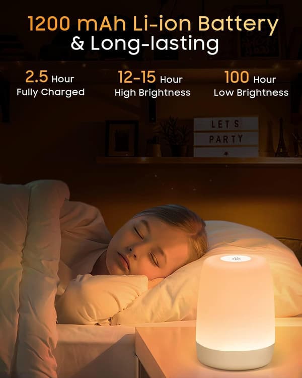 Baby touch natlampe, dæmpbar LED natlampe til sengebord, med timer