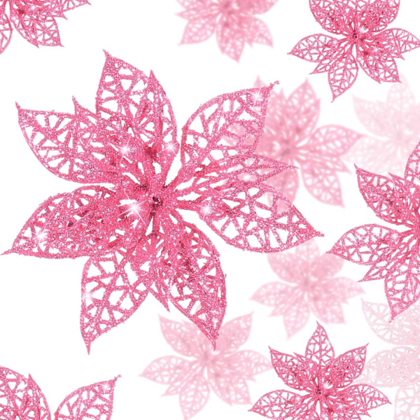 24 delar glitter julstjärna julgransprydnad jul qd bäst 57e4 Fyndiq