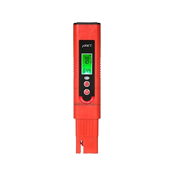 PH-mätare, tre-färgad LCD-display PH-penna Automatisk ATC-funktion 0-14 PH-mätområde för hushåll