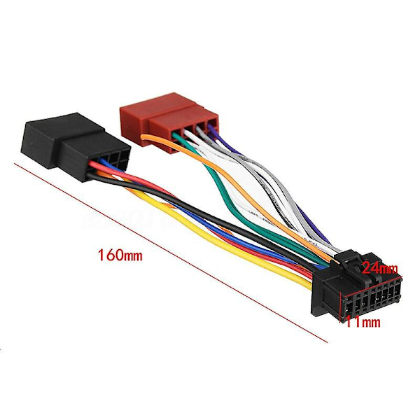 1 kpl auton johtosarja-sovitin Kenwood / Jvc -auton stereoradioon Iso-standardin liitinsovitin 16-nastainen pistokekaapeli Plug-play