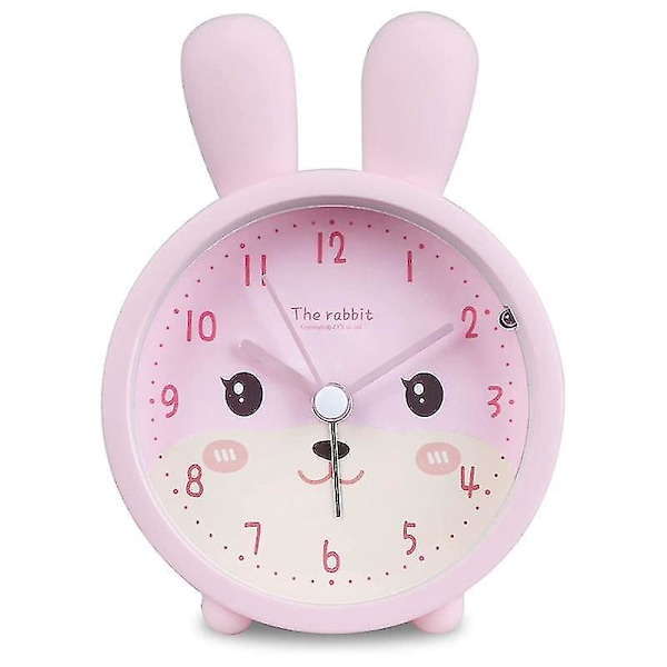 Children'S Alarm Clock for Girls Without Ticking,Rabbit Children'S Alarm Clock Silent Alarm Clock w