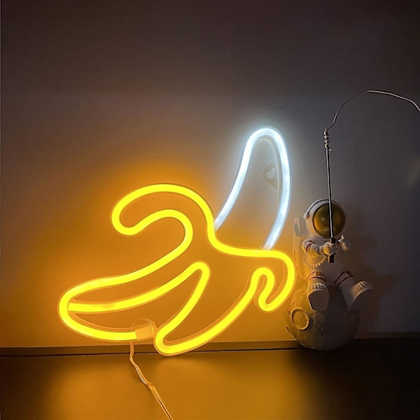 2024 Egnet Banan Neon LED Neon Vægmounted Neon til Hjemmeindretning Batteri- og USB-drevet Neon Natlys Neon Skilt Lyser Op Børneværelse Fest Chr
